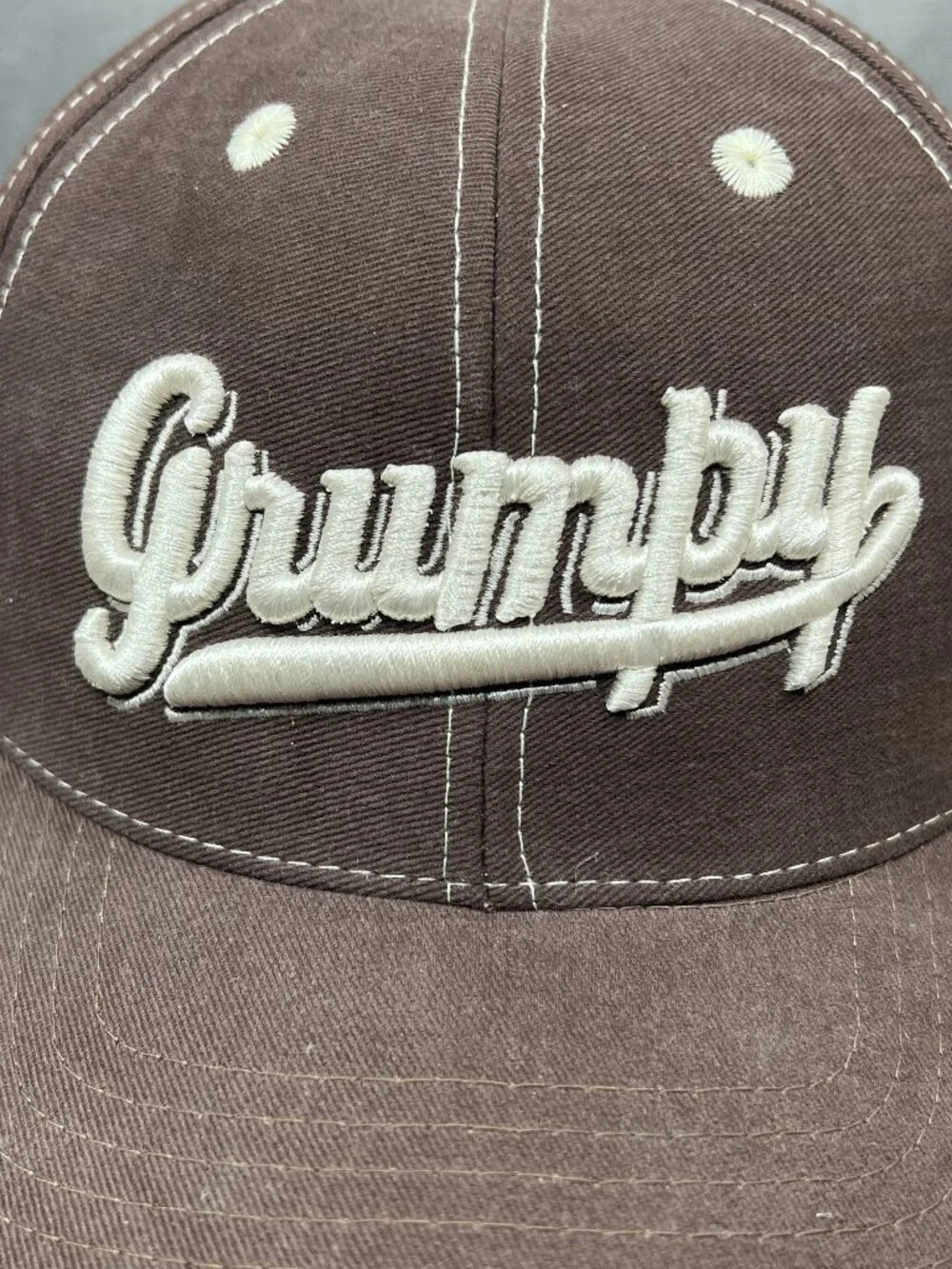 Vtg 90s Disney Mickey Inc Grumpy Hat Snow White 7 Dwarfs Brown Snapback Ball Cap